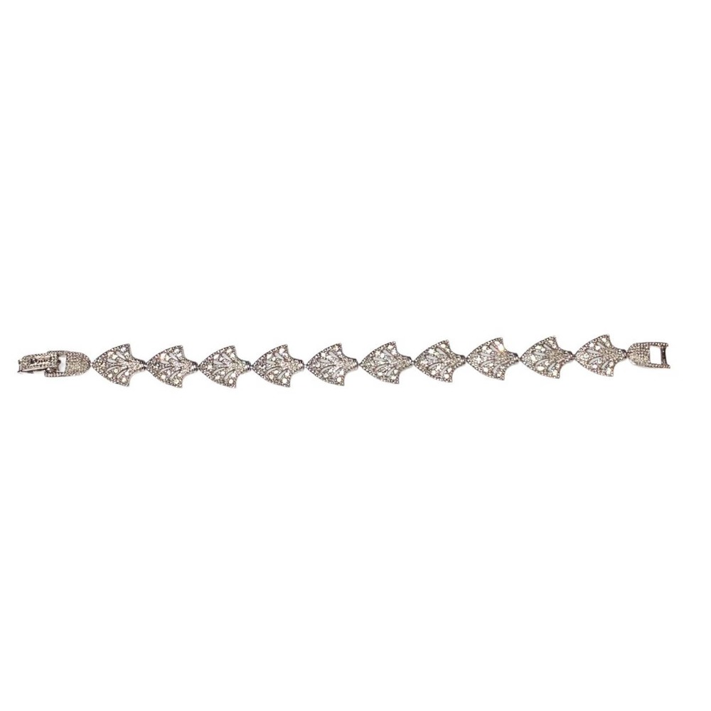 Christian Dior Silver Crystal Rhinestone Logo Filigree ICY BLING Chain Bracelet - Picture 2 of 12